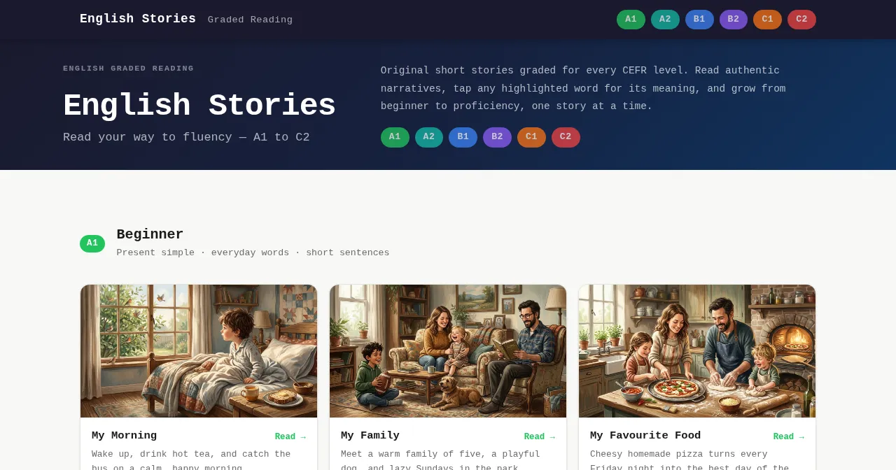 Desktop view of english-stories.com