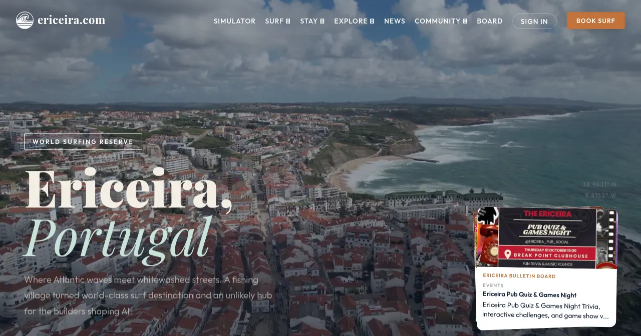 Desktop view of ericeira.com