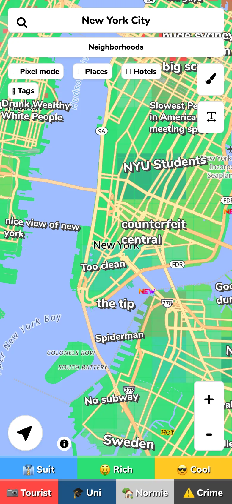 Mobile view of hoodmaps.com