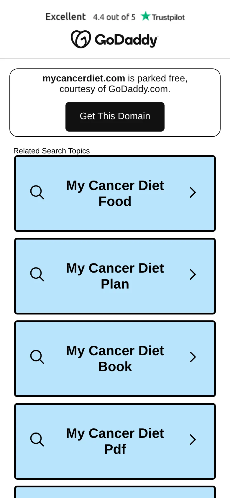 Mobile view of mycancerdiet.com