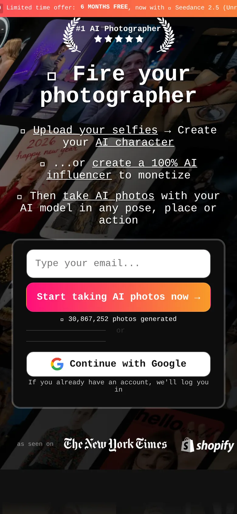 Mobile view of photoai.com