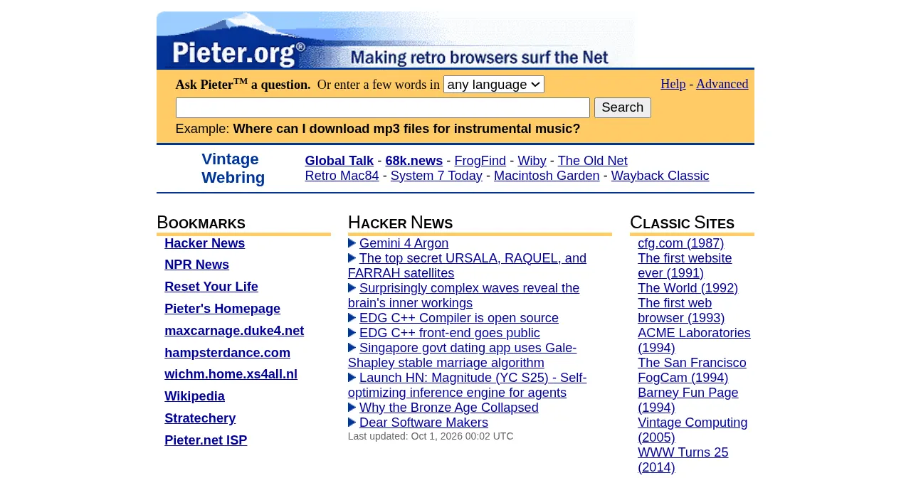 Desktop view of pieter.org