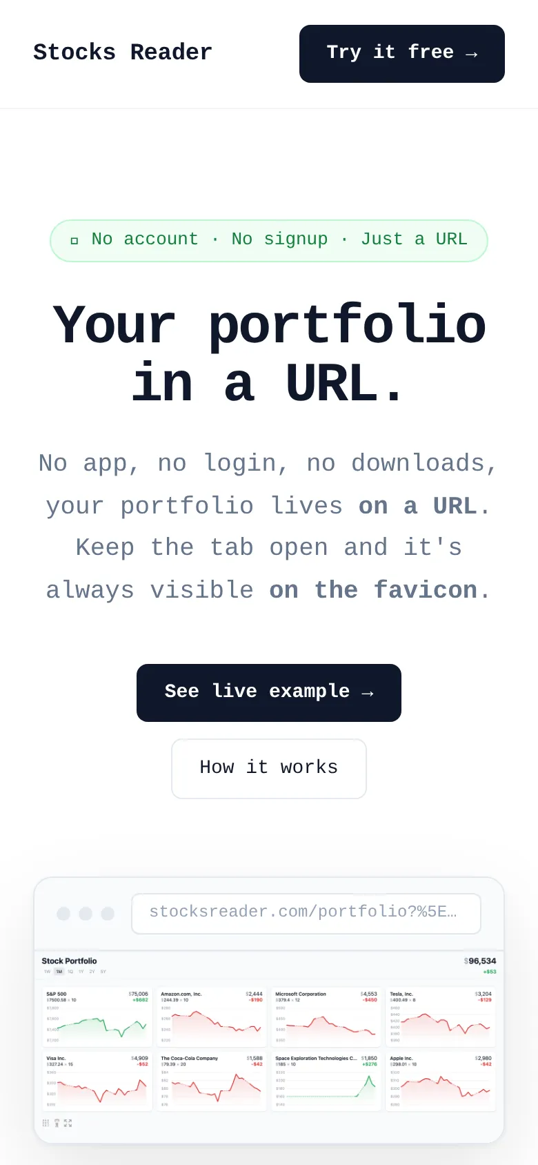 Mobile view of stocksreader.com