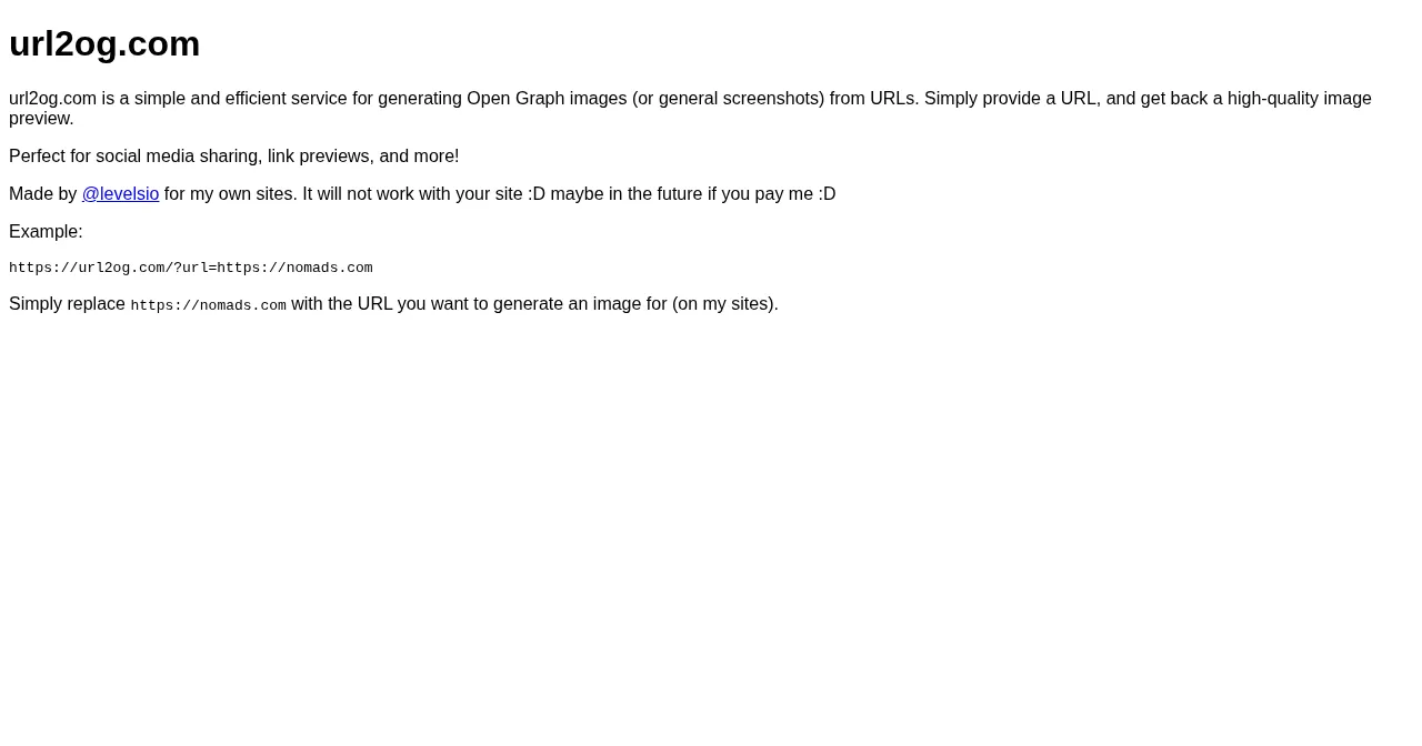 Desktop view of url2og.com
